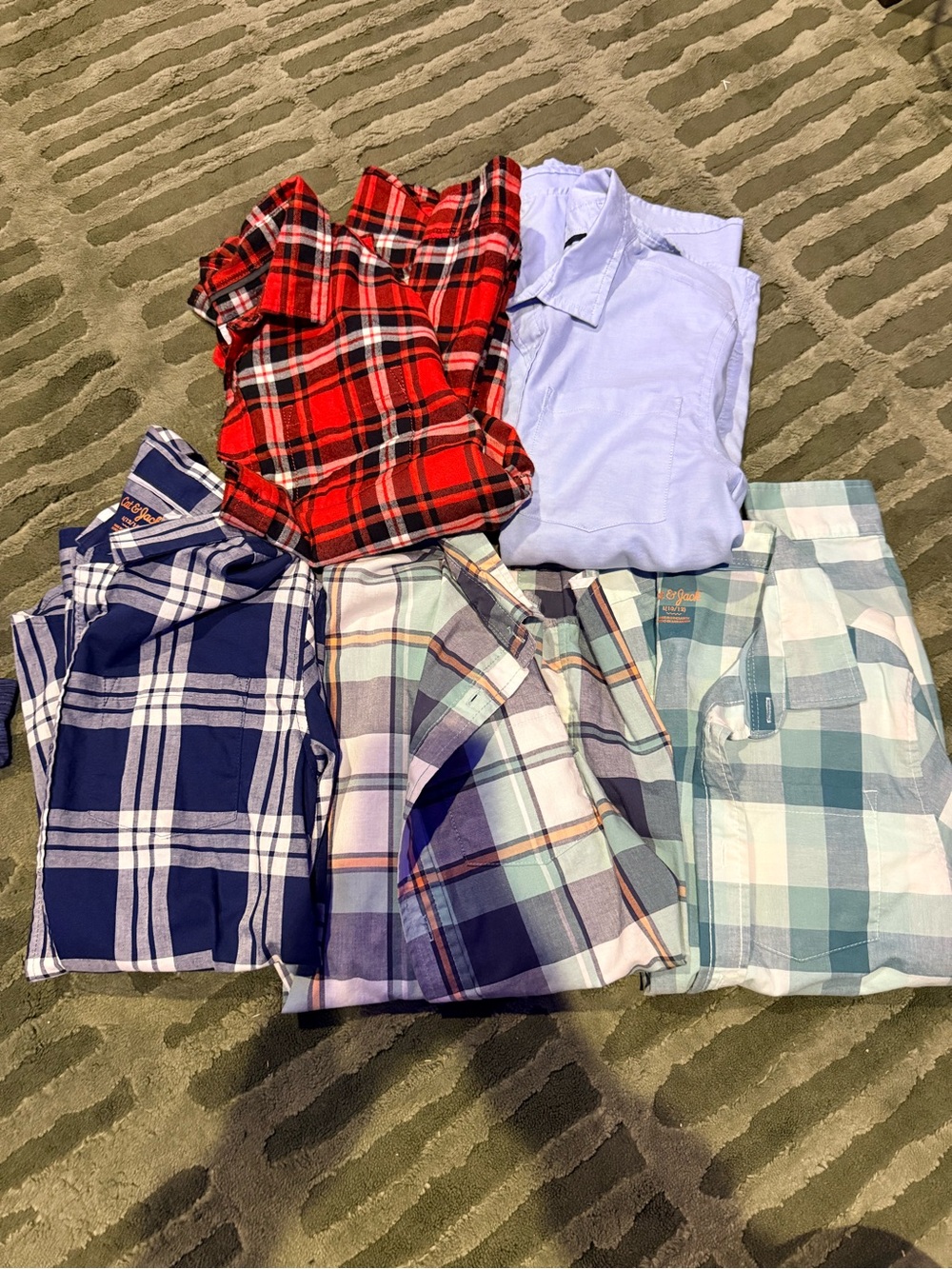 Boys size Large Cat and Jack long sleeve button up shirts